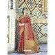 Maroon Handloom Weaving Silk Designer Jacquard Saree