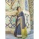 Navy Blue Handloom Weaving Silk Designer Jacquard Saree