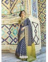 Navy Blue Handloom Weaving Silk Designer Jacquard Saree