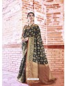 Black Handloom Weaving Silk Designer Jacquard Saree