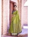 Green Handloom Weaving Silk Designer Jacquard Saree