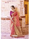 Fuchsia Handloom Weaving Silk Designer Jacquard Saree