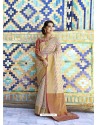 Cream Handloom Weaving Silk Designer Jacquard Saree