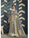 Pigeon Organza Silk Designer Jacquard Saree