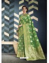 Green Organza Silk Designer Jacquard Saree