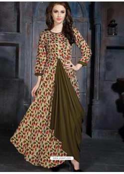 Multi Colour Heavy Rayon Printed Readymade Kurti