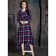 Navy Blue Heavy Rayon Printed Readymade Kurti