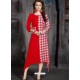 Ravishing Red Heavy Rayon Printed Readymade Kurti