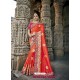 Crimson Designer Party Wear Heavy Silk Saree