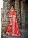 Crimson Designer Party Wear Heavy Silk Saree