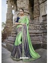 Sea Green Designer Party Wear Heavy Silk Saree