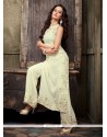 Exquisite Off White Georgette Palazzo Suit