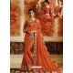 Orange Embroidered Designer Rangoli Silk Party Wear Saree
