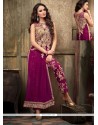 Flashy Magenta Georgette Pant Style Suit