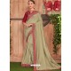 Olive Green Fancy Heavy Dyed Embroidered Border Designer Saree