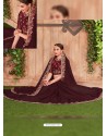 Coffee Brown Fancy Heavy Dyed Embroidered Border Designer Saree