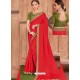 Red Fancy Heavy Dyed Embroidered Border Designer Saree