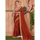 Brown Fancy Heavy Dyed Embroidered Border Designer Saree