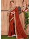 Brown Fancy Heavy Dyed Embroidered Border Designer Saree