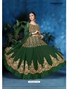 Dark Green Embroidered Georgette Designer Anarkali Suit