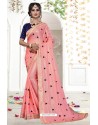 Pink Embroidered Designer Fancy Georgette Saree