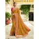 Mustard Embroidered Designer Silk Wedding Saree