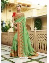 Green Embroidered Designer Silk Wedding Saree