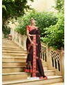 Deep Scarlet Embroidered Designer Silk Wedding Saree