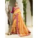 Yellow Embroidered Designer Silk Wedding Saree