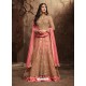 Peach Embroidered Net Designer Anarkali Suit