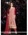 Jaaz Red Georgette Pant Style Suit