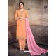 Light Orange Georgette Embroidered Designer Straight Suit