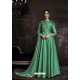 Marvelous Jade Green Tapera Silk Embroidered Designer Floor Length Suit