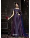 Purple Tapera Silk Embroidered Designer Floor Length Suit