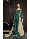 Dark Green Tapera Silk Embroidered Designer Floor Length Suit