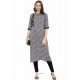 Grey Rayon Designer Readymade Kurti