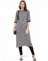 Grey Rayon Designer Readymade Kurti