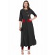 Dazzling Black Cotton Linen Designer Readymade Kurti