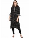 Decent Black Rayon Designer Readymade Kurti