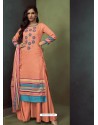 Light Orange Heavy Cotton Embroidered Palazzo Suit