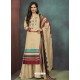 Light Beige Heavy Cotton Embroidered Palazzo Suit