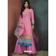 Hot Pink Heavy Cotton Embroidered Palazzo Suit