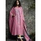 Hot Pink Embroidered Semi Georgette Designer Straight Suit