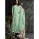 Sea Green Embroidered Semi Georgette Designer Straight Suit