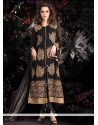 Awesome Black Zari Work Pant Style Suit