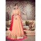 Light Orange Embroidered Georgette Designer Anarkali Suit