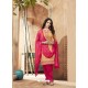 Cream And Pink Pure Cotton Satin Designer Salwar Suit
