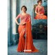 Orange And Light Pink Silk Designer Party Wear Saree