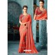 Orange Silk Designer Party Wear Saree