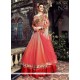 Elite White And Pink Shaded Net Anarkali Suit